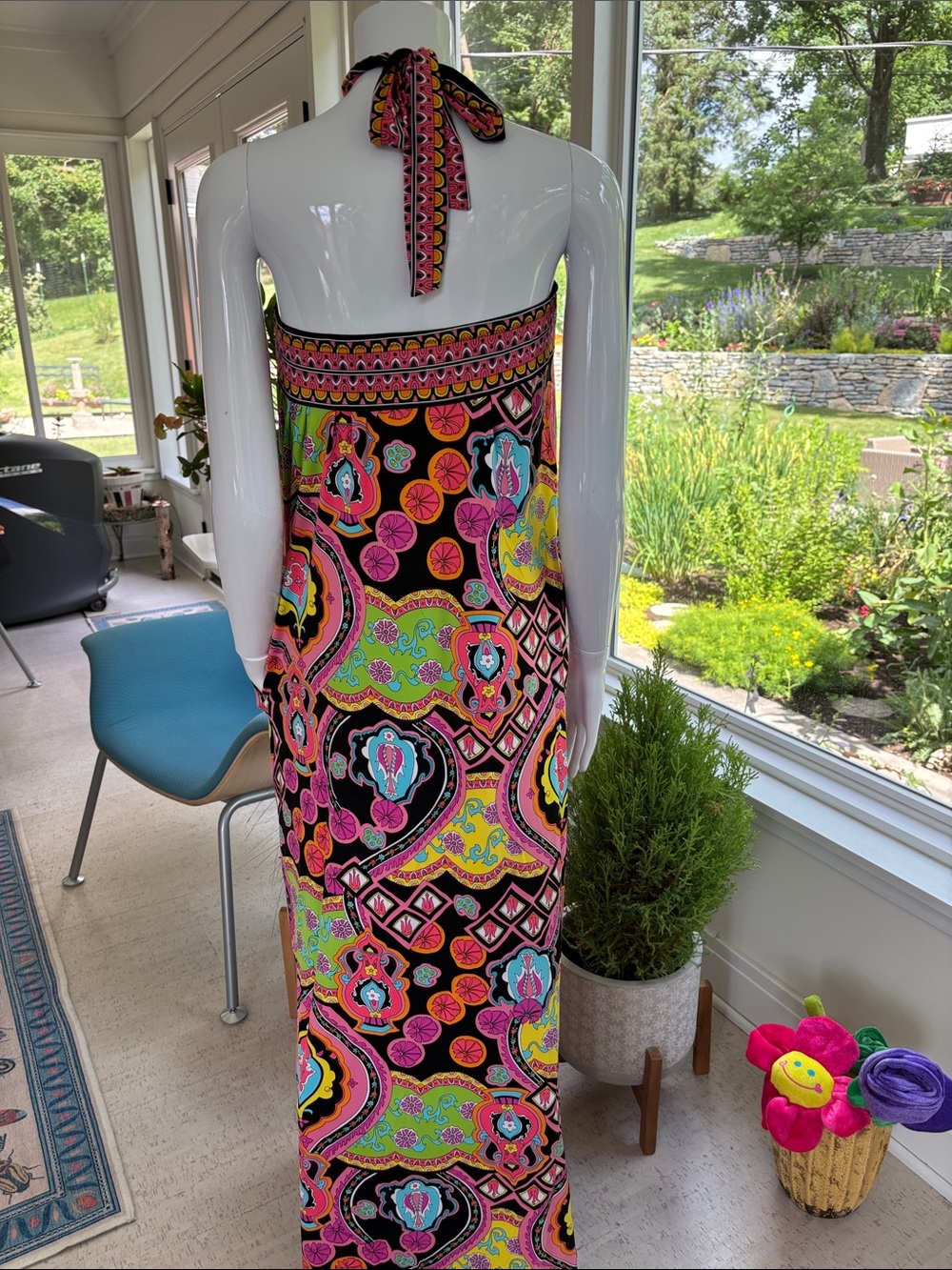 Trina Turk Psychedelic Halter Sarong Dress - Picture 3 of 9